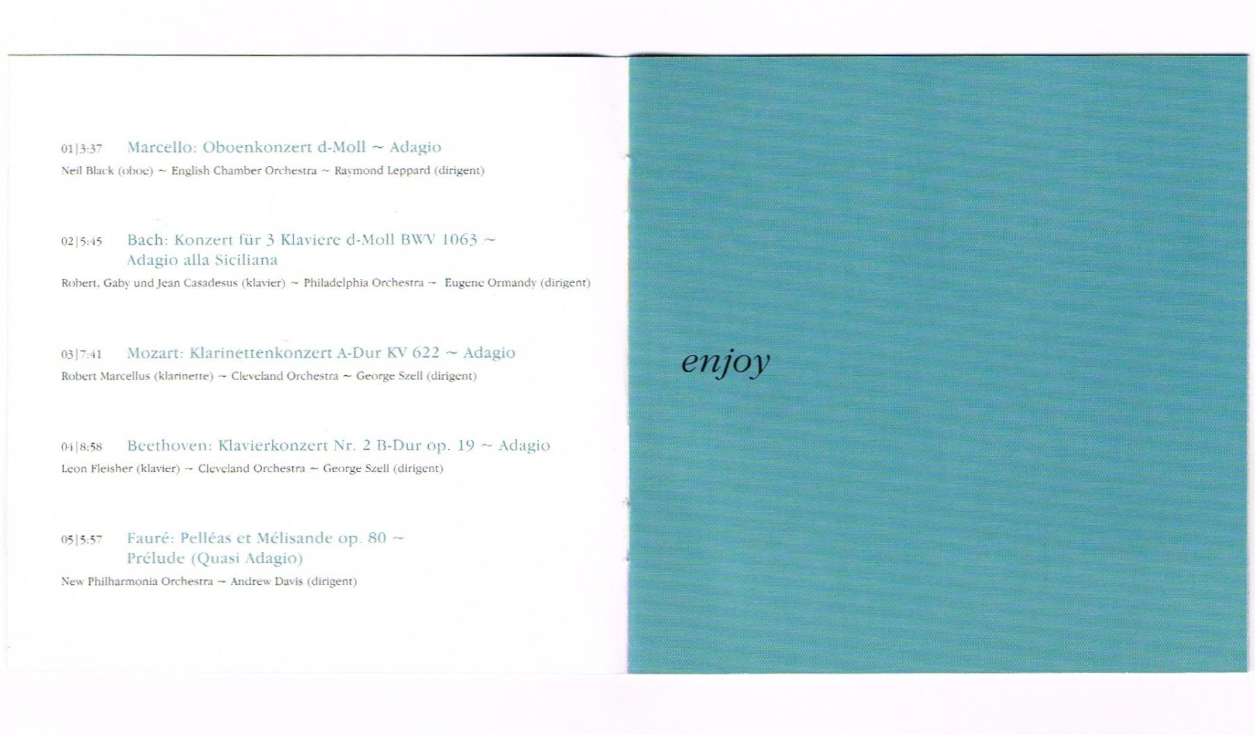 CD: enjoy Adagios – Usato da St.Gallen venduto da Paddington11 8
