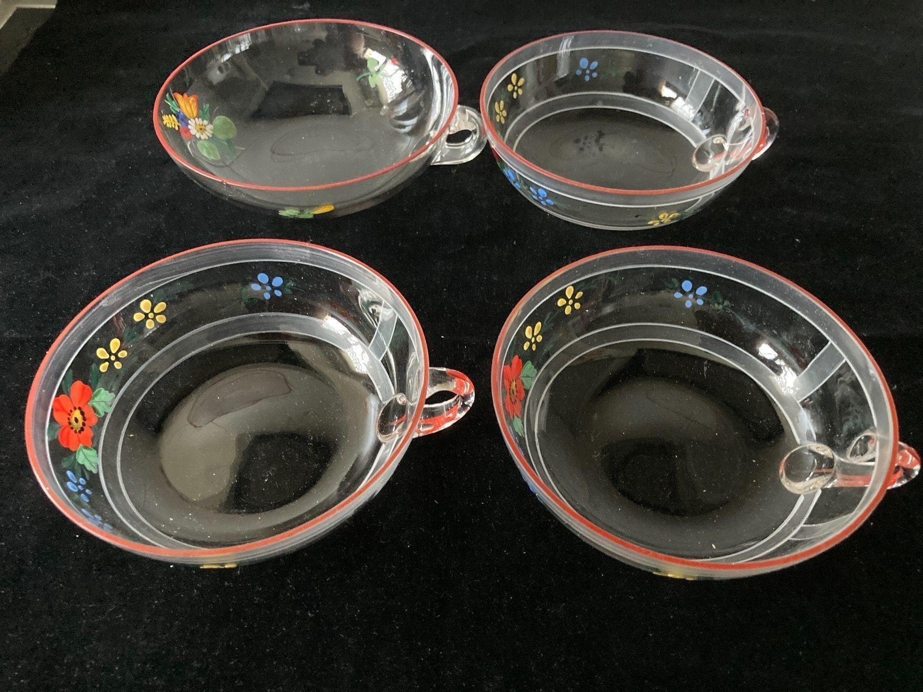 Tassen: 4 grosse, flache, Glas- Tassen – Gebraucht aus Zürich von Chaeffeler 1
