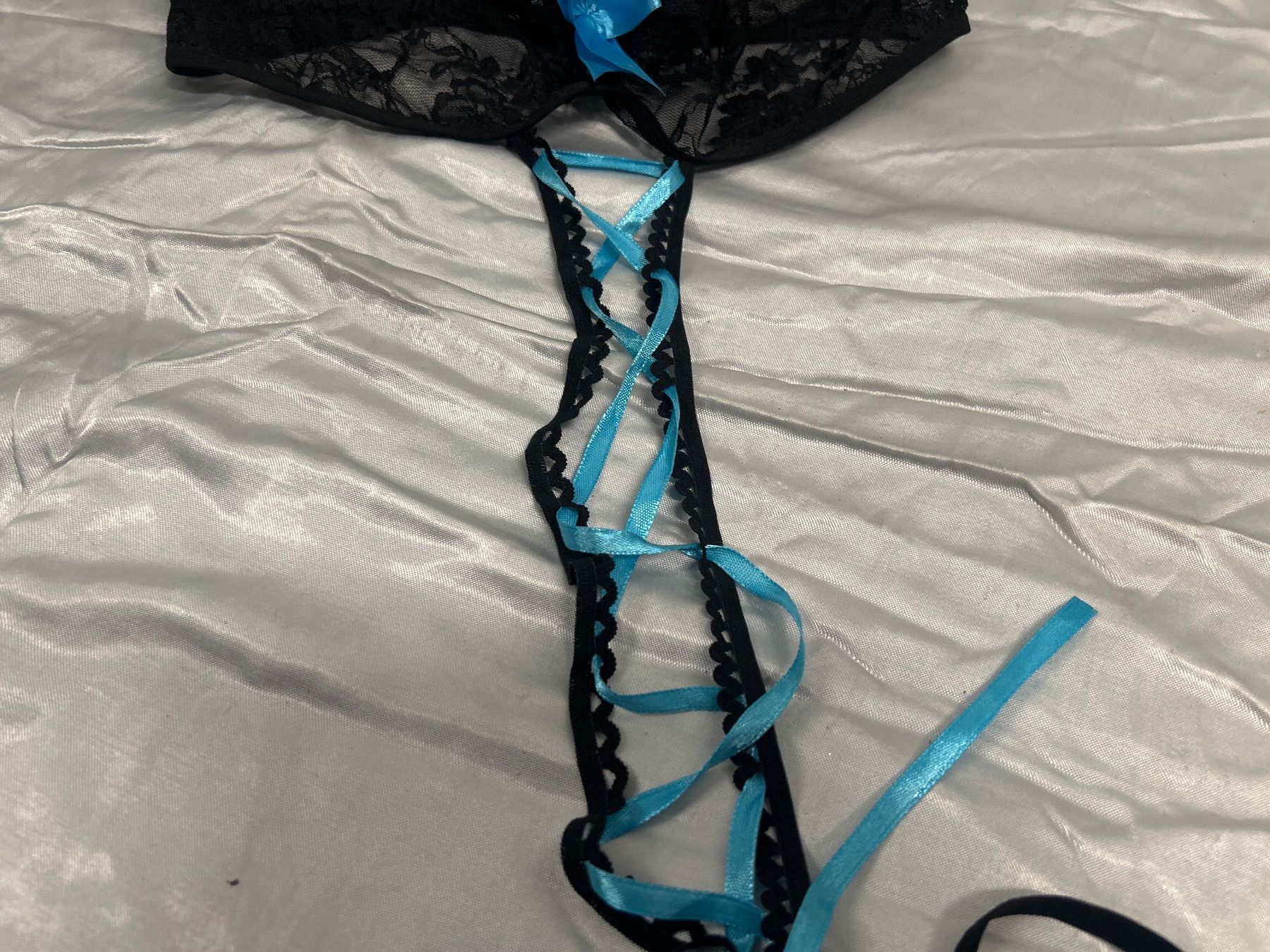 Altra biancheria intima: Dessous Neglige Spitze Straps String BH 1 Size Neu – Nuovo e nell'imballaggio originale da Regensdorf venduto da Spyke55 2