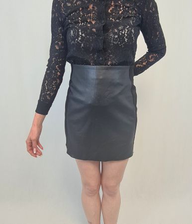 Mini-jupe simili cuir noire - Taille M