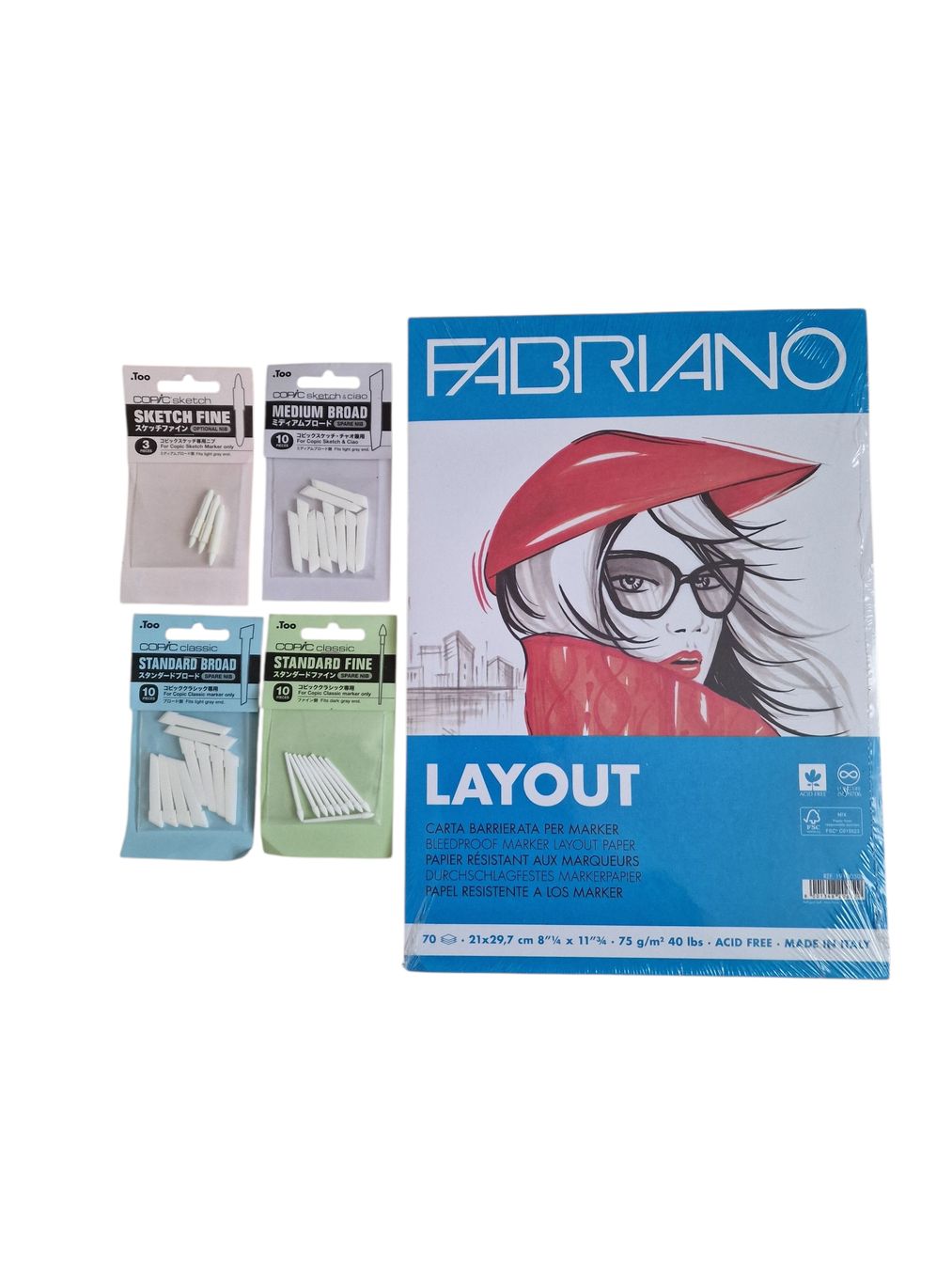 Copic Penna & Evidenziatori: Copic Marker Ersatzspitzen +Fabriano Layout Block OVP – Nuovo (secondo la descrizione) da Wetzikon ZH venduto da PhaseOne