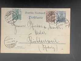 Postkarte Reichspost 1901 nach CH    (V891)