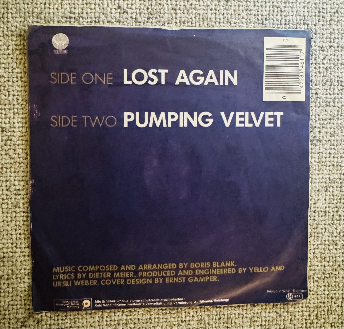 Dischi in vinile: Yello - Lost Again - 7“ Single - 1983 – Usato da Rorbas venduto da BlackstarRecords 1