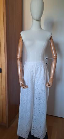 pantalon d'été ajouré écru