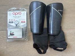 Kinder-Sportset: Schienbeinschoner & Opro Youth Zahnschutz