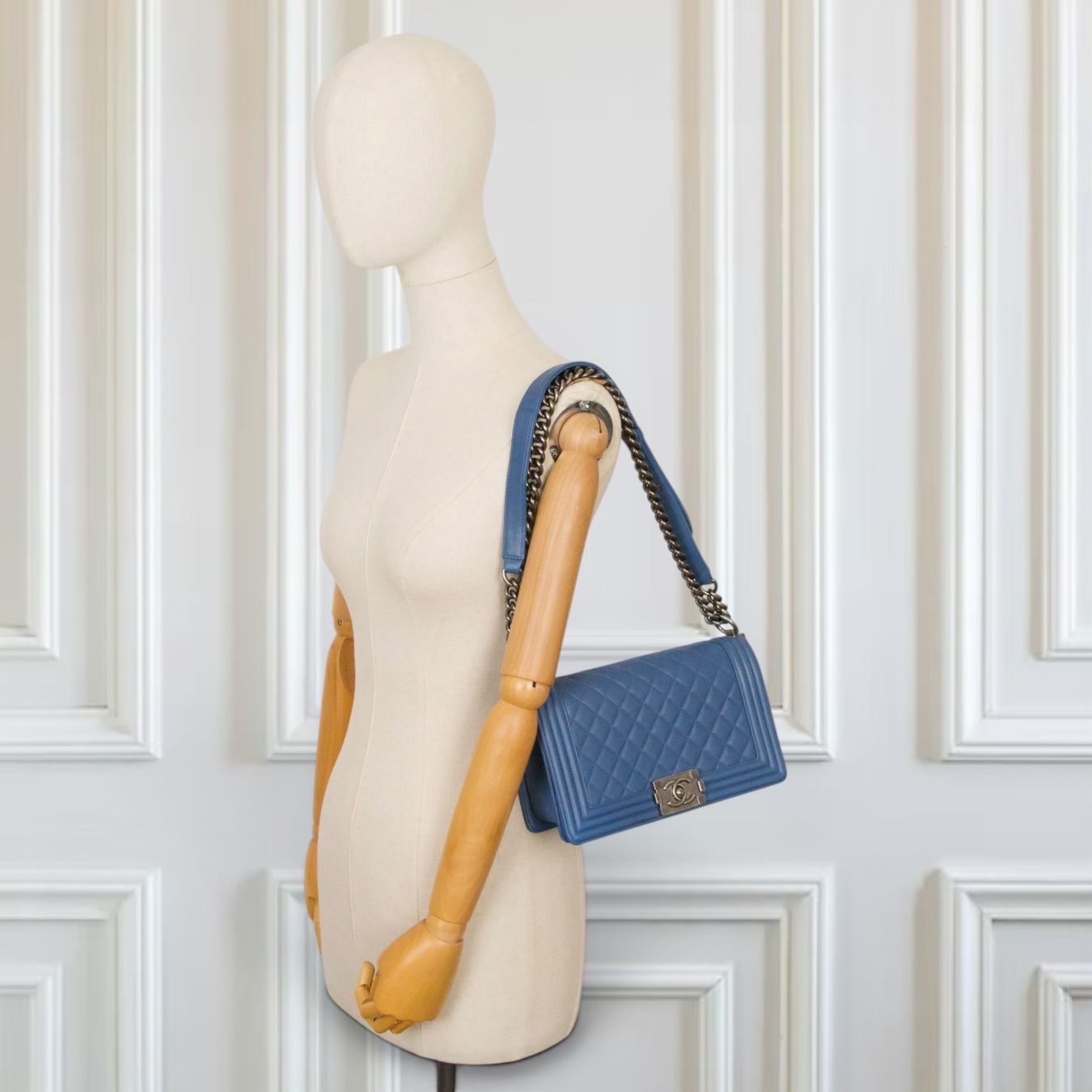 Chanel Borse da donna: Chanel Medium Boy blau RHW – Usato da Binningen venduto da Designerlabels 1