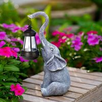 Elefanten Deko mit Solar Laterne Gartenfiguren