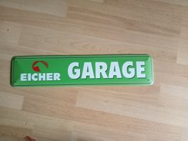 Blechschild-EICHER GARAGE - 46 X 10 CM