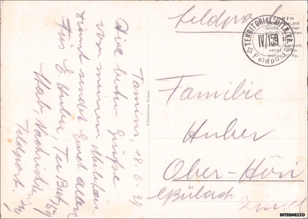 Cartoline postali: Tamins GR // Dorf 1937 antik – Usato da Basel venduto da intermezzo12 1