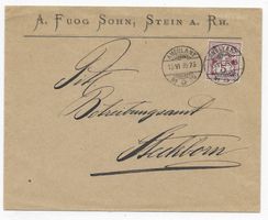 A.Fuog ,Sohn, Stein a.Rhein 1895, Bahnpoststempel