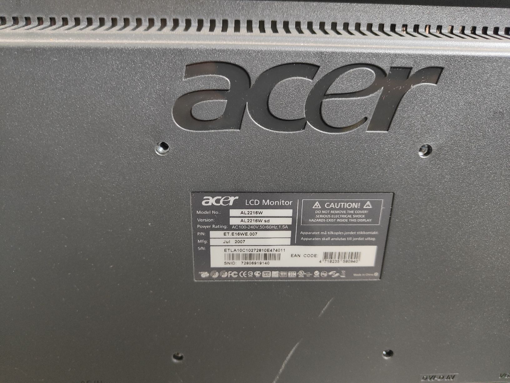 Acer Monitore: Acer 22 Zoll Monitore – Gebraucht aus Möriken AG von ste_sdp9 3