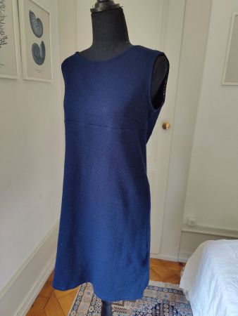 Antoine & Lili Navy Blue Pique cotton Garance Sheath Dress L