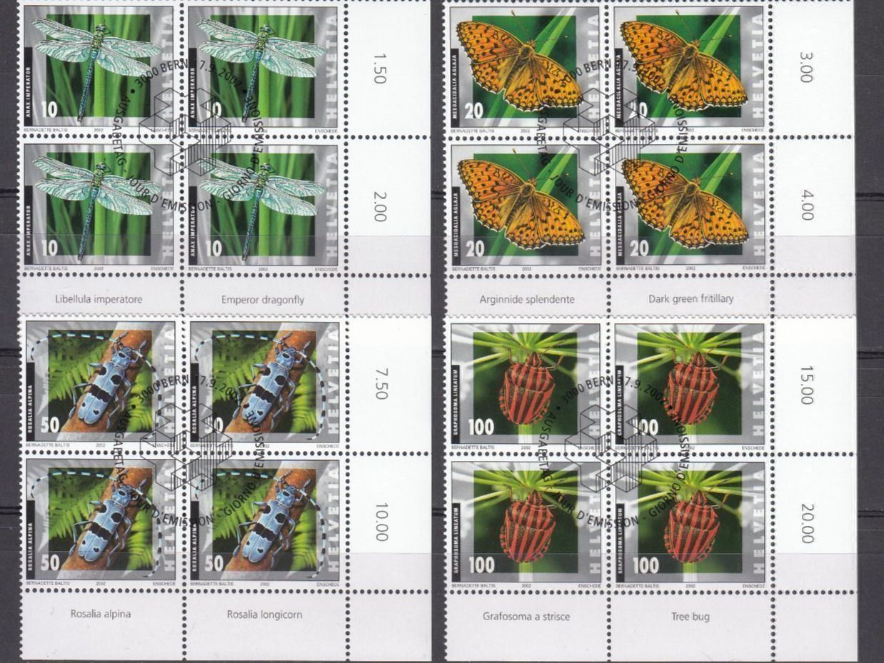 Alle Briefmarken: SBK 1061 - 1064 im 4er-Block mit ET – Gebraucht aus Bürglen TG von StampGraf