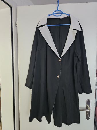 Kleid mit weissem Kragen und Goldknöpfen Gr. 4XL