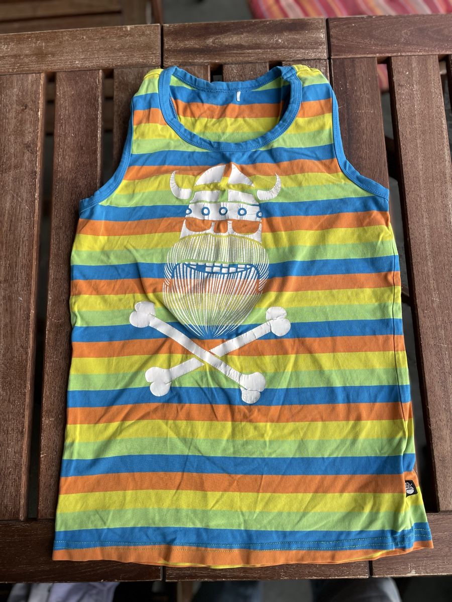 Danefae Camicie, T-shirt & Polo: Danefae Tanktop bunt gestreift, Grösse 128, Wikinger – Usato da Bern venduto da brup 1