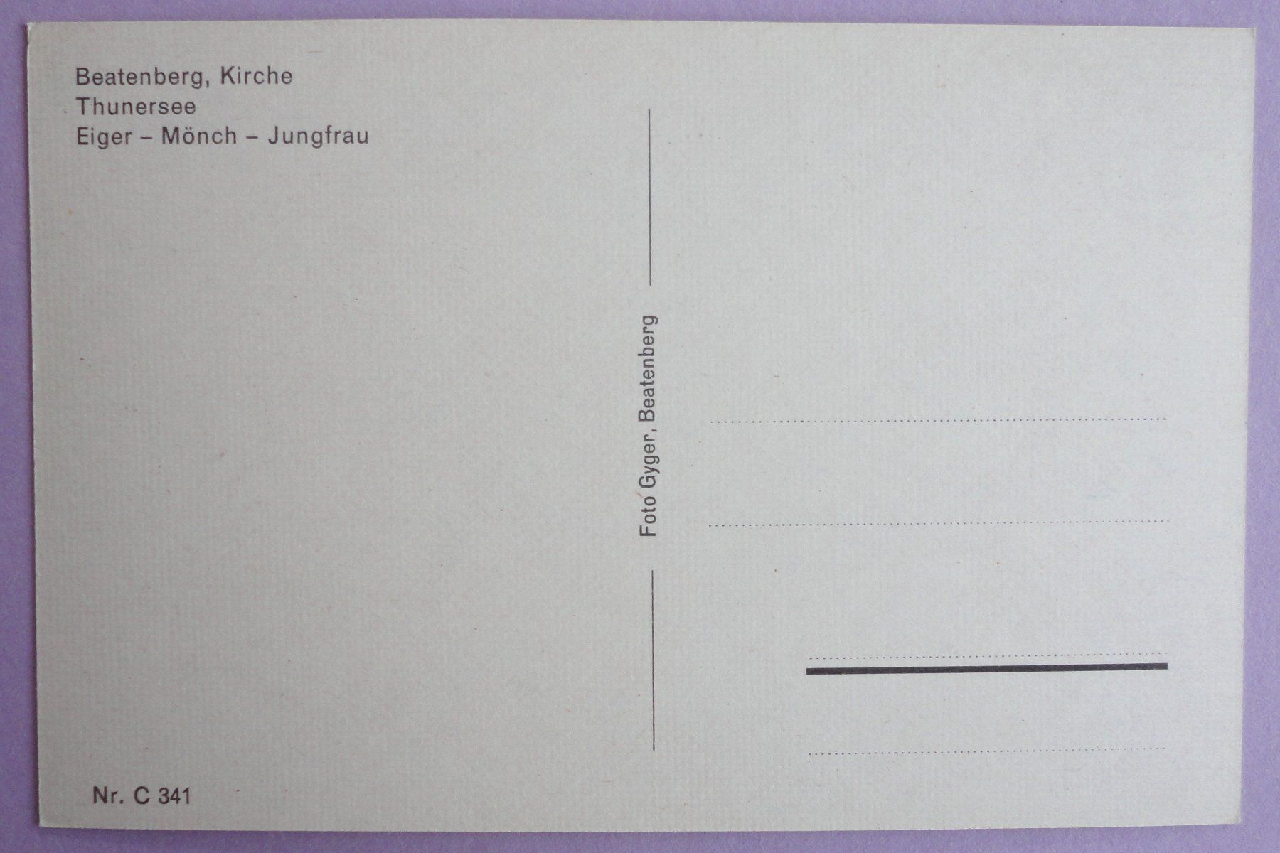 Cartoline postali: Beatenberg, Kirche, Thunersee – Usato da Fétigny venduto da Billy2miny 1