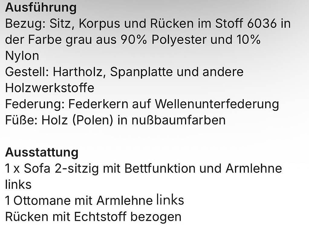 Divani: Ecksofa mit Ottomane und Schlaffunktion – Usato da Wald ZH venduto da Froeschl 3