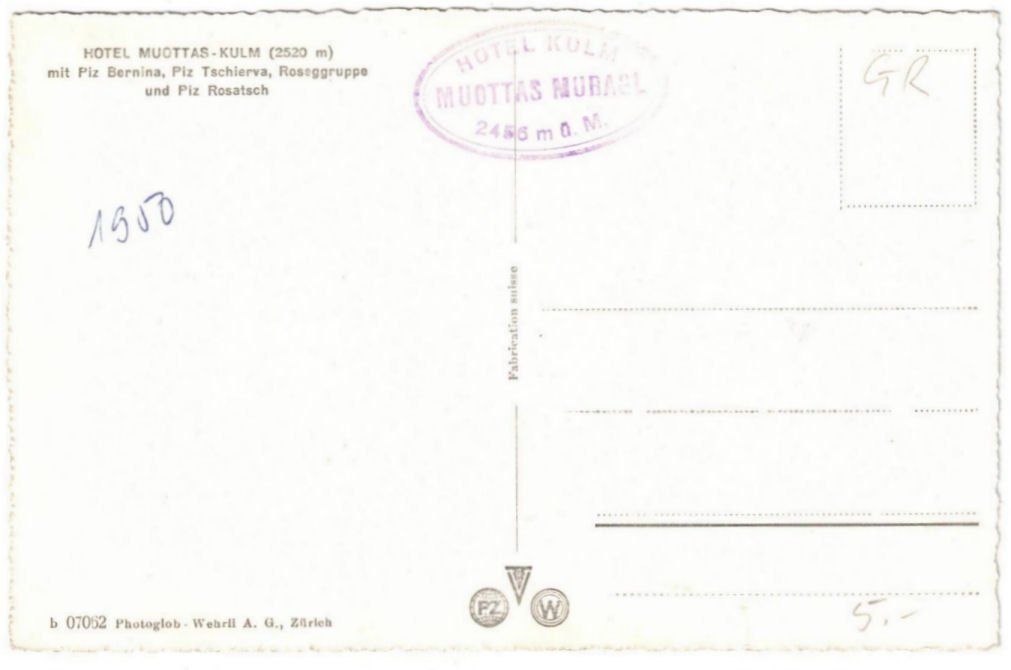 Cartoline postali: St. Moritz - Standseilbahn Muottas Muragl Bergstation – Usato da Binningen venduto da Mountainrider 1
