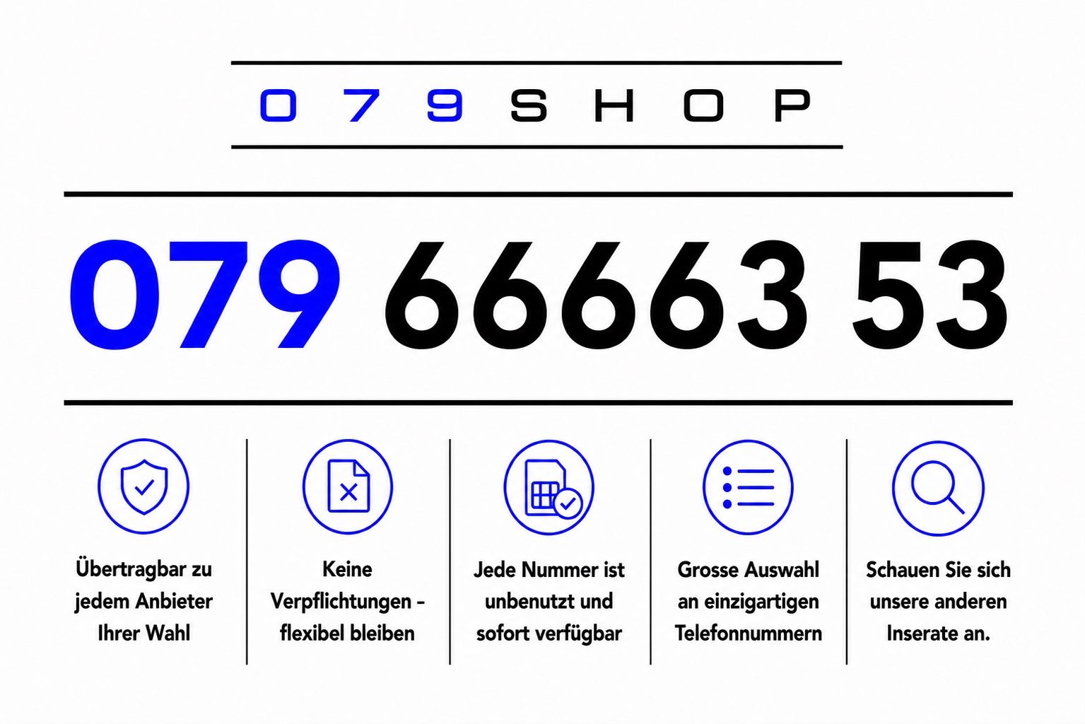 Swisscom Carte Prepayée: Swisscom Prepaid Premium Nummer – Neuf avec emballage d'origine à Rotkreuz par 079shop