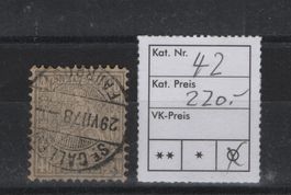 Sitzende Helvetia Nr. 42 Weissespapier Kat. 220.-