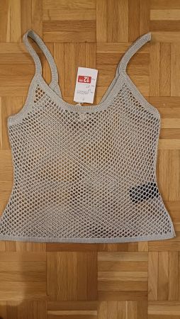 Top grau-glitzrig Gr. XS,