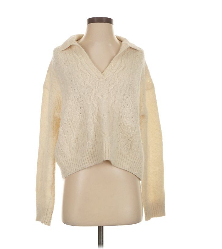 Samsøe Samsøe Maglioni & Felpe: Samsoe Samsoe alpaca wool cable knit polo collar sweater S – Usato da Geneve venduto da readycat