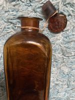 Braunglas Apothekerflasche mit Glasstopfen, Vintage Look