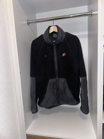 Veste sherpa Nike Sportswear taille M noir - logo brodé
