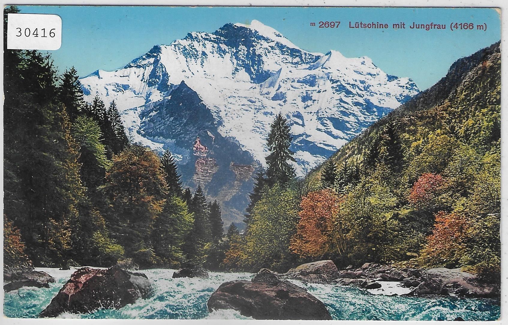 Cartes postales: Lütschine mit Jungfrau - Litho – D'occasion à Ettingen par Kartenplanet