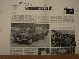 Prospekt Test AR Sunbeam 1250 TC von 1973