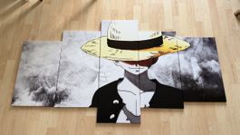 Tableau 5 pièces One Piece Luffy impression sur toile