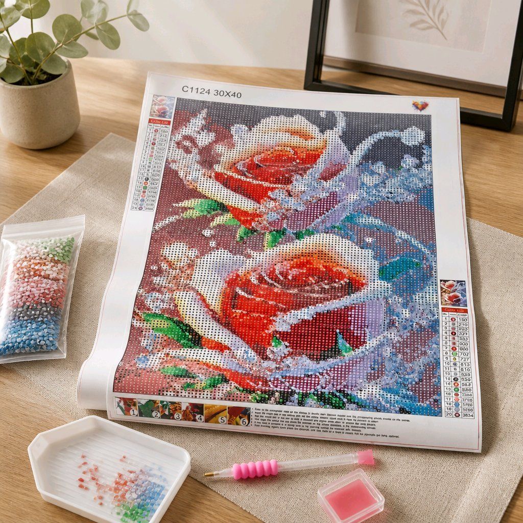 Kit bricolage: Kit diamond painting 2 Roses, 30x40 cm – Nuovo (secondo la descrizione) da Ste-Croix venduto da Lougia