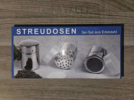 3 Streudosen aus Edelstahl (neu)