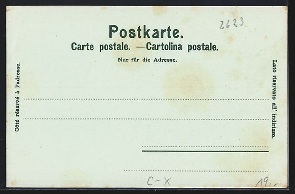 Ansichtskarten: Mondschein-Lithographie Davos, Ortsansic – Gebraucht aus Berlin von bartko-reher 1