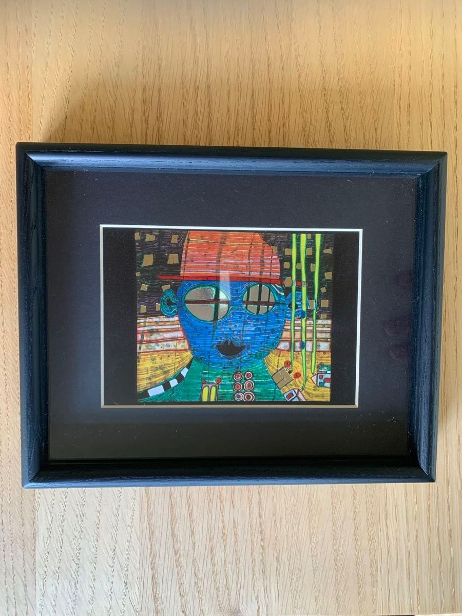 Foto & Immagini: Hundertwasser-Bild mit schwarzem Holzrahmen – Nuovo (secondo la descrizione) da Galgenen venduto da Waldliesel