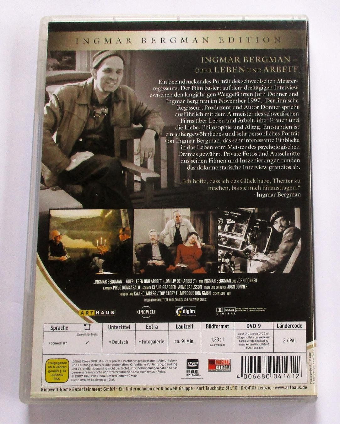 Tutti i DVDs: INGMAR BERGMAN - Über Leben und Arbeit – Usato da Wattwil venduto da Muriel10 1