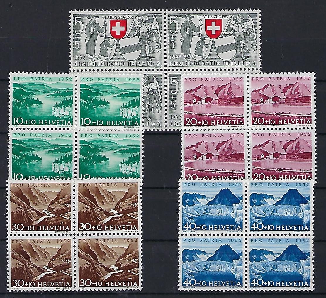 Tutti i francobolli: Pro Patria Viererblocks 1953 postfrisch   14824 – Usato da Lunden venduto da Animus999