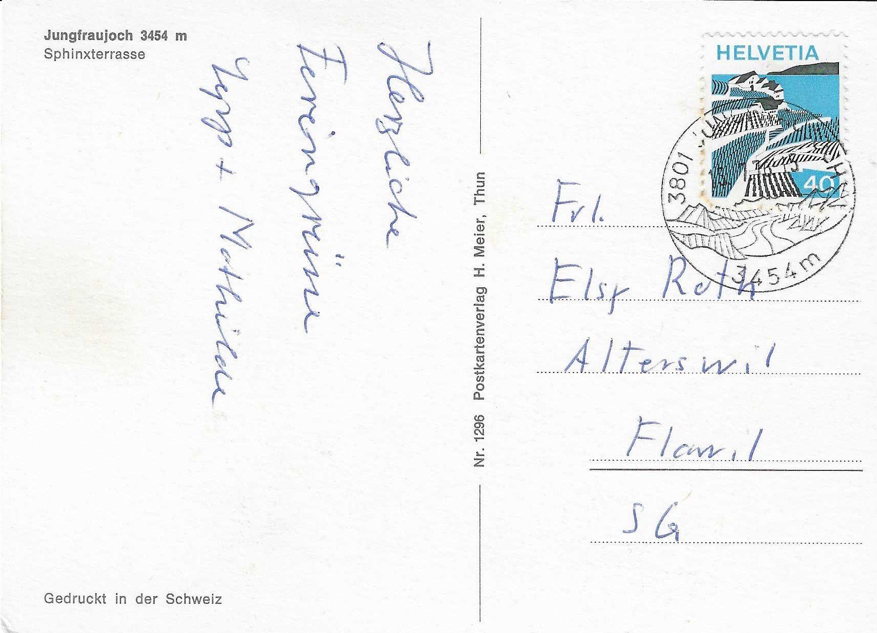 Cartoline postali: Jungfraujoch Sphinxterrasse BE – Usato da Rothrist venduto da Stranglehold 1