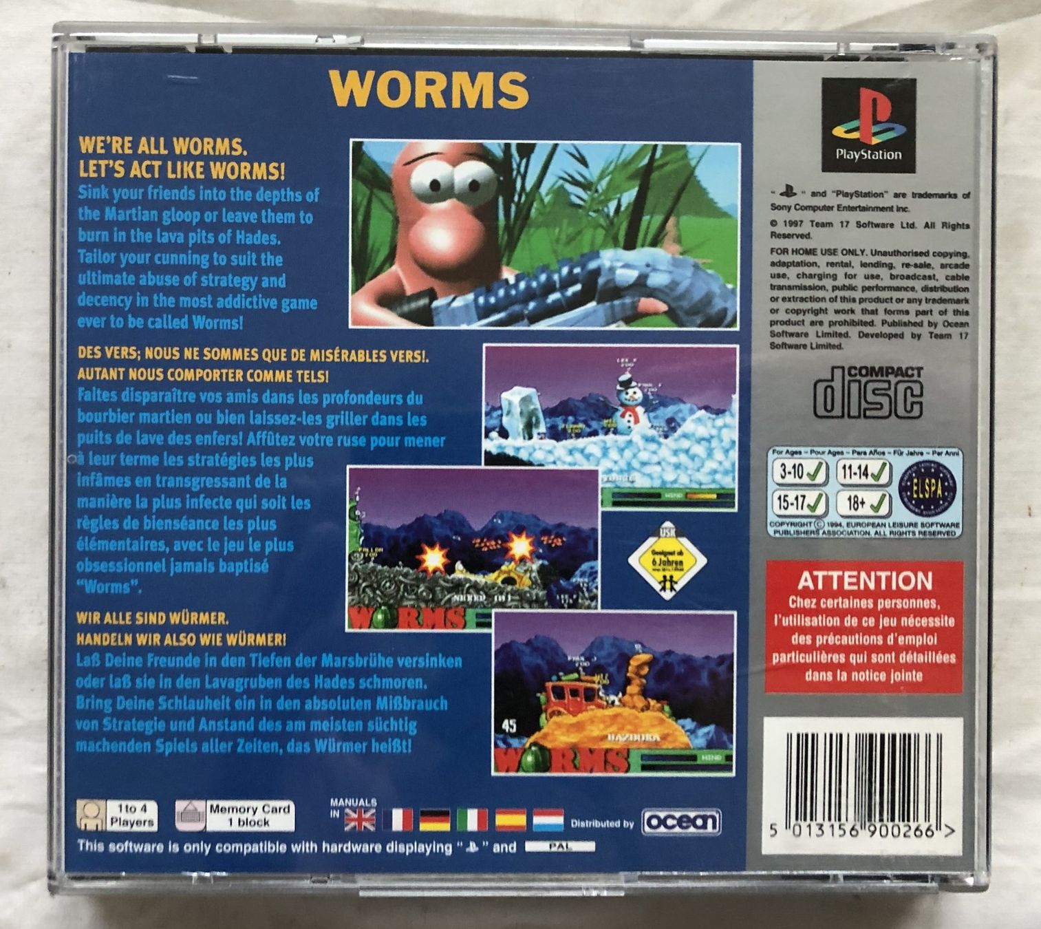 Giochi: Playstation 1 - WORMS – Usato da Schaffhausen venduto da durruti 2