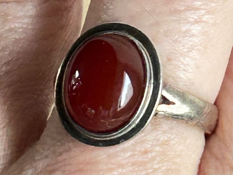 Ringe: Vintage Silberring mit Karneol Edelstein (Grösse 58) – Gebraucht aus Laufen von belleskulptur 1