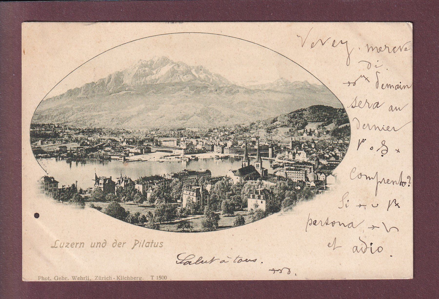 Cartoline postali: LUZERN - Pilatus - 1901 – Usato da Pully venduto da nicecards