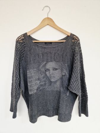 Damen Loch Pullover Pronto Gr. S 36 Grau