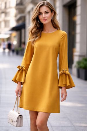 HALLHUBER herziges Kleid Dress Volant senfgelb Gr.34