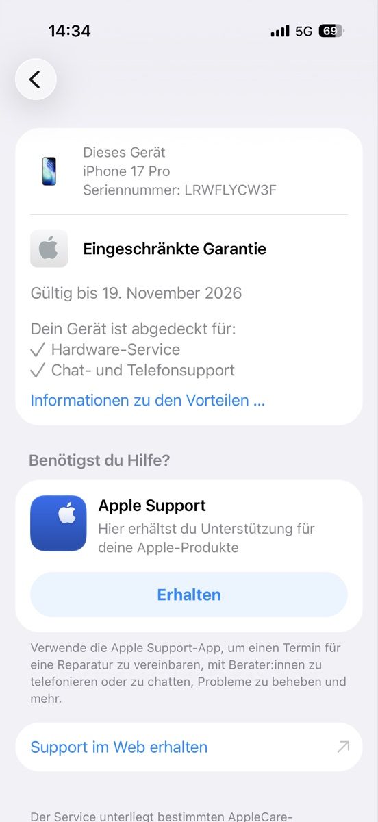 Apple Handys / Smartphones: Verkaufe Iphone 17pro 256 GB – Gebraucht aus Russikon von joh1125 6