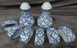 Salz Pfeffer Set mit 6 Serviettenringen
