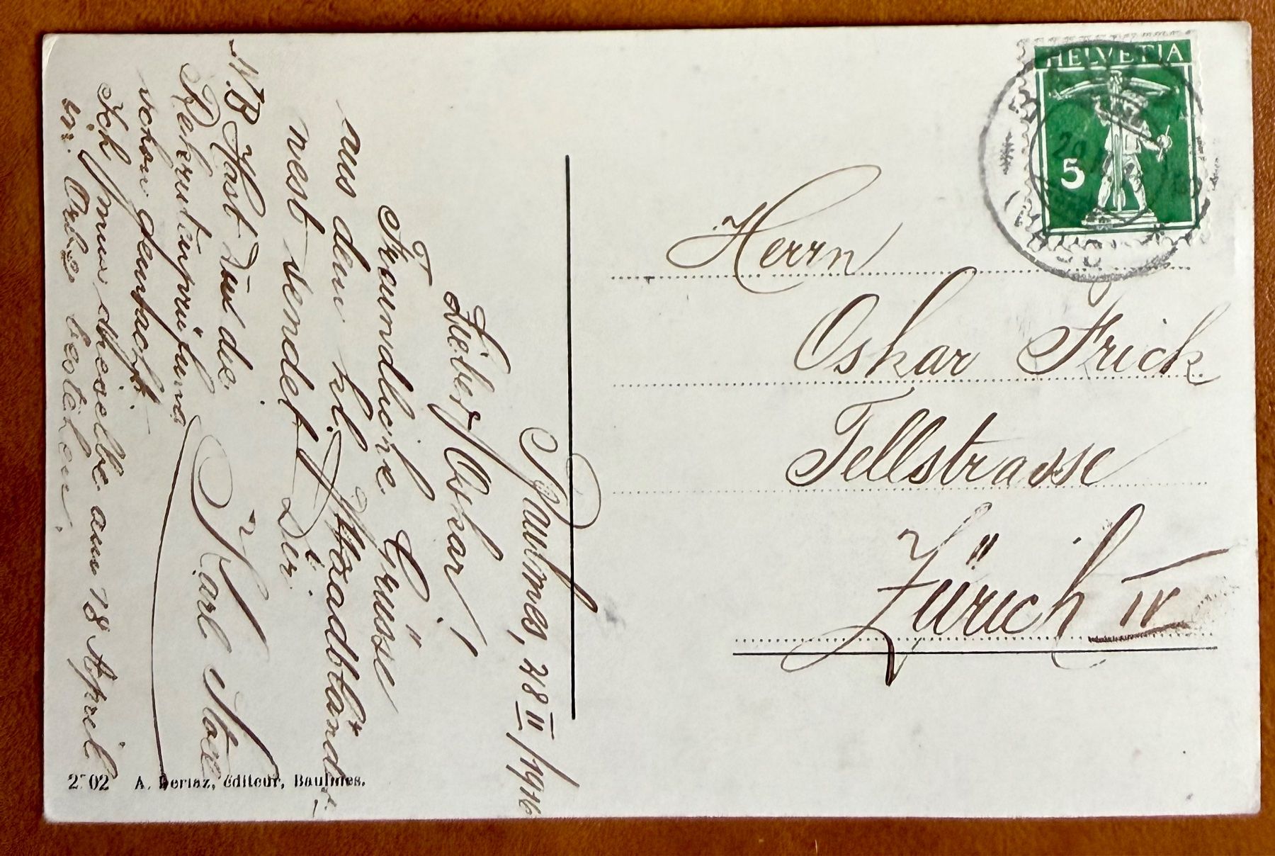 Ansichtskarten: Baulmes - 1916 – Gebraucht aus Lutry von Ediego 1