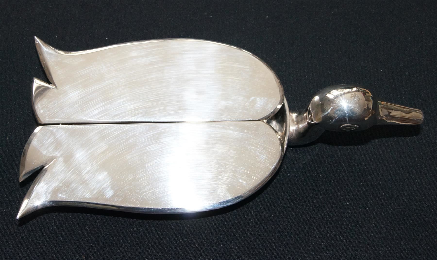 Tutte le decorazioni: Silber-Ente, Tisch-Ente als BLICKFANG – Nuovo e nell'imballaggio originale da Geroldswil venduto da ARTEFACTO 1