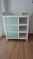 Wickeltisch / Kommode, Schubladen Weiss/Mint