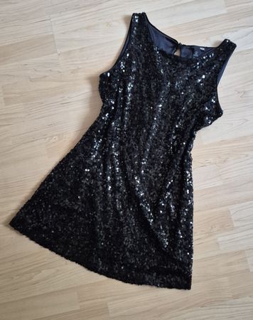H&M Pailletten Kleid schwarz Grösse M gebraucht