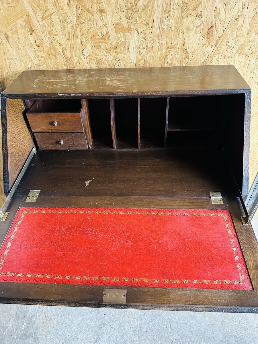 Bureaux: VINTAGE OAK LINENFOLD BUREAU – D'occasion à Brügg BE par Goob 2